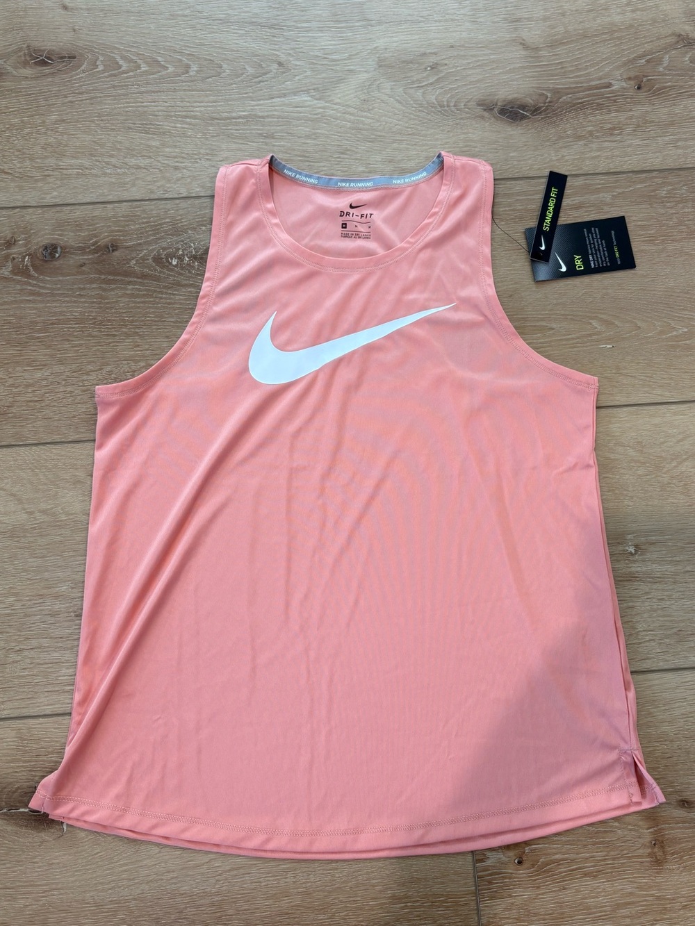 Nike Pink Dri-FIT Tank Top with White Swoosh